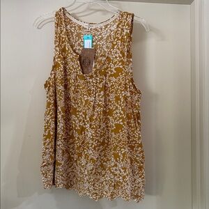 💙3 for $55💙Women's Floral Tank Top - Mustard